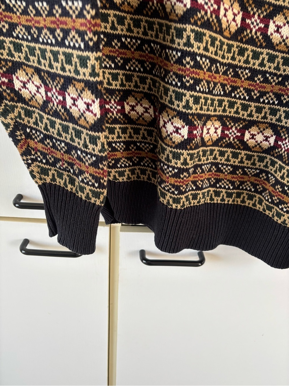 Vintage Regatta Sport Fair Isle Sweater XL 100% Cotton Heavy Knit Grandpacore - Picture 6 of 8